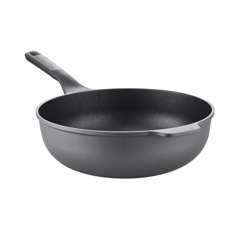 BergHOFF Stone 12″ Non-stick Wok Pan 5.25qt., Ferno-Green, Non-Toxic Coating, Stay-cool Handle, Induction Cooktop Ready