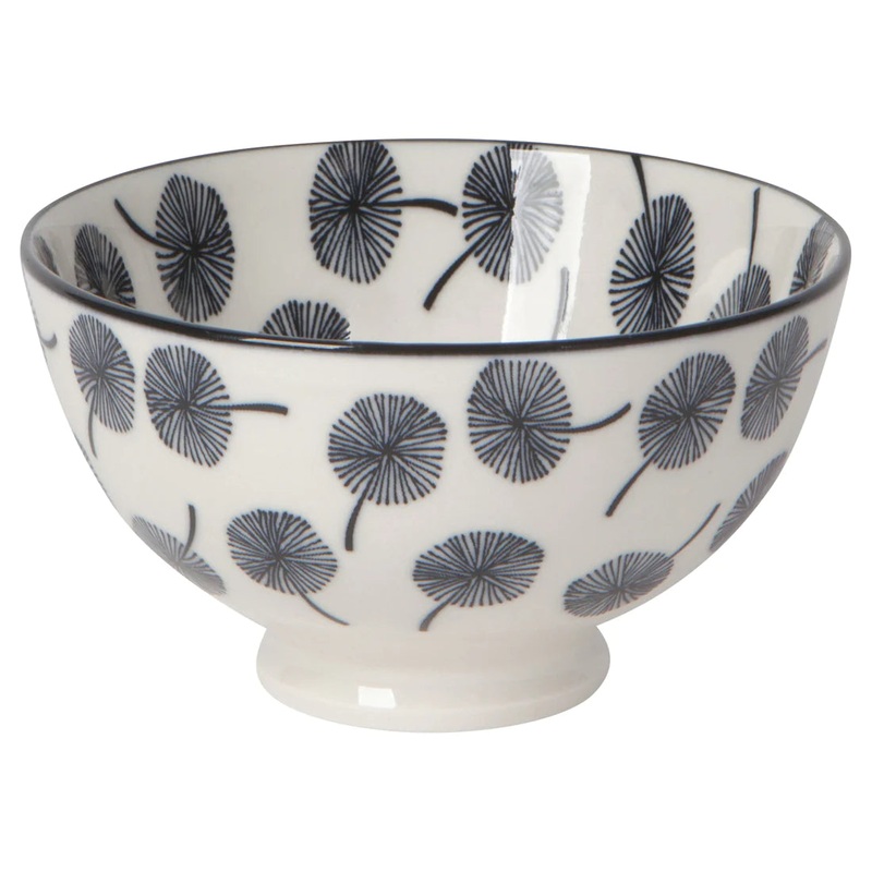 Now Designs 4″ Stamped Bowl – Gray Dandelion
