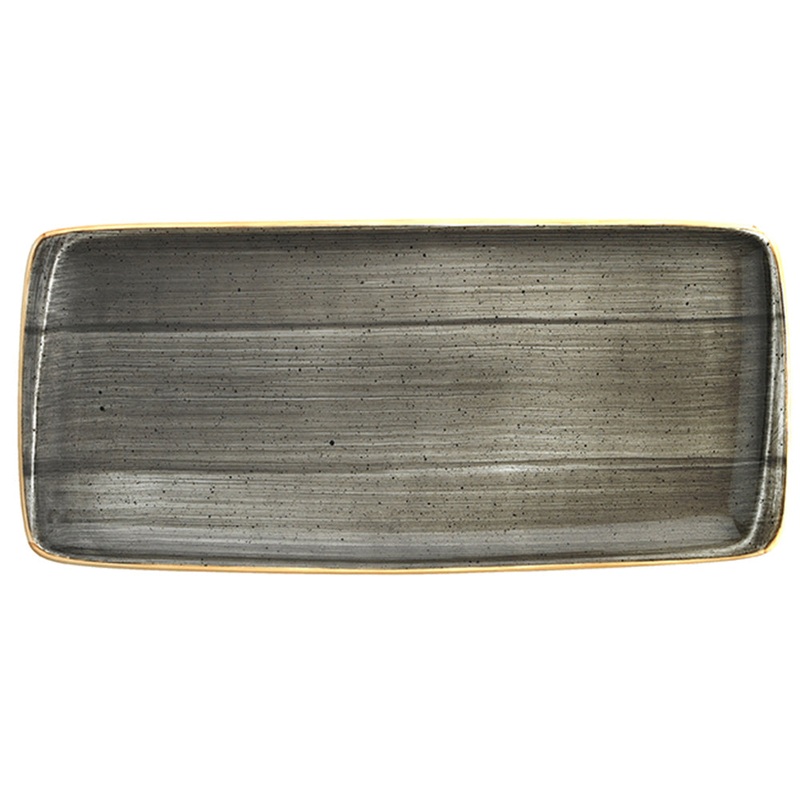 Space 13.5″ x 6″ x h:0.75″ Rectangular Grey Porcelain Platter