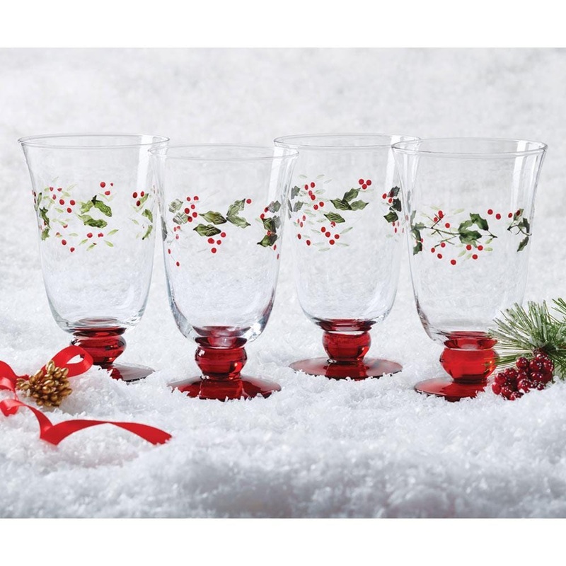 Winterberry Set of 4 Water Goblets