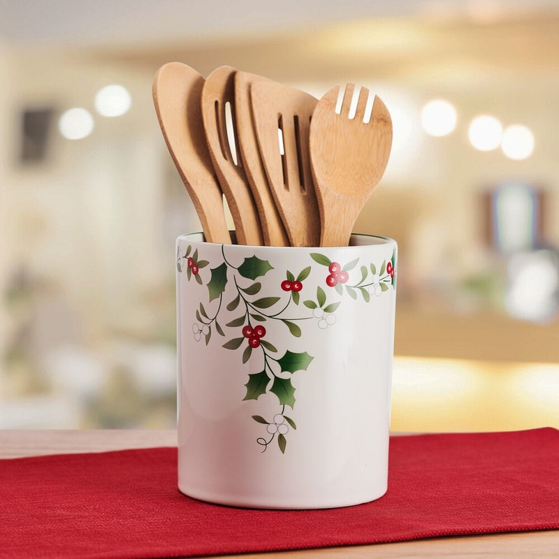 Winterberry Utensil Gadget Crock