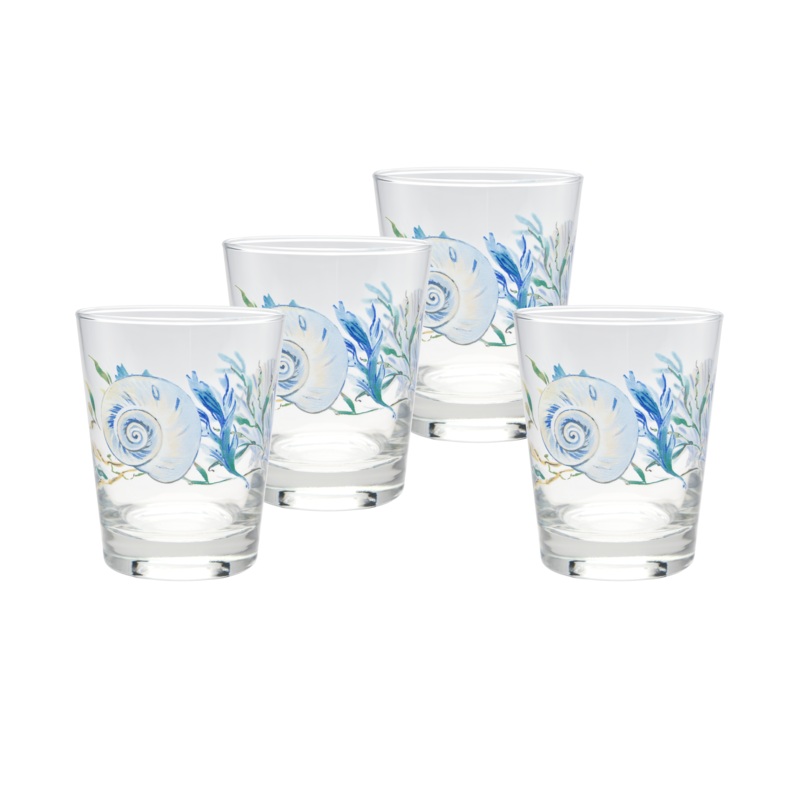 Coastal Shores 15 oz. Tapered Double Old Fashion Glass  Set of 4