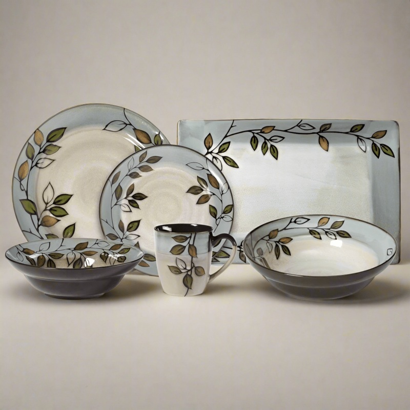 Rustic Leaves Service for 8 with Serveware