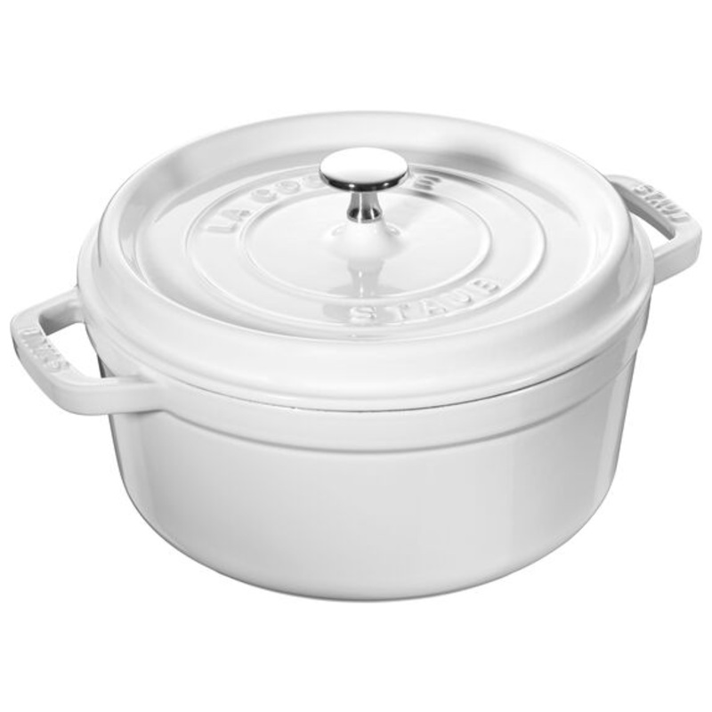 Staub 4 Qt Round Cocotte – White
