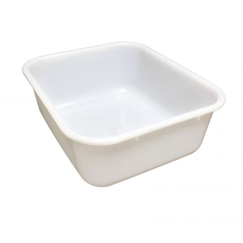 14-1/2″ x 12-1/2″ x 5-1/2″ White Utility Kitchen Bus Box/Tub/Bin with Handles- Heavy Duty Plastic Restaurant Tub/Dish Washing Box for Kitchen Organization/Storage