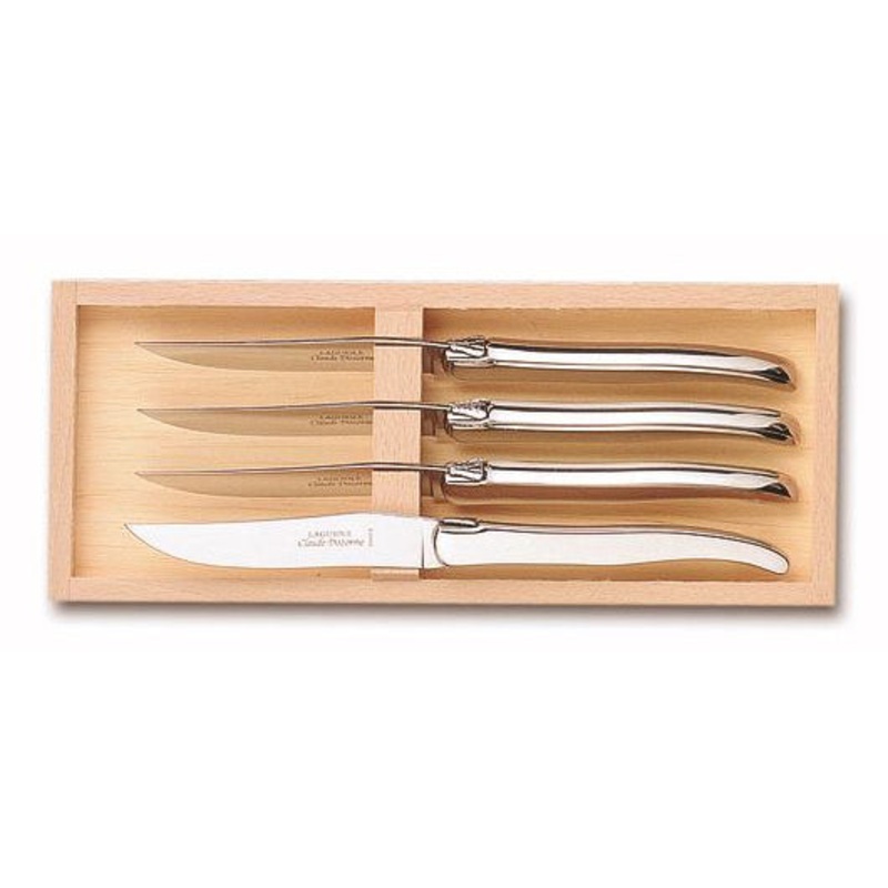 Claude Dozorme Laguiole Steak Knives – Polished Stainless Steel