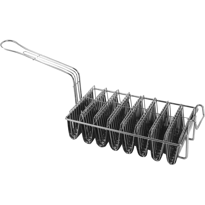 Commercial Grade 8-Slot Taco Basket Holds 8 Shells Deep Fryer – Taco Holder Basket Taco Fry Basket with Grip Handle Taco Shell Fry Basket Shells Deep Fryer Taco Holder Basket