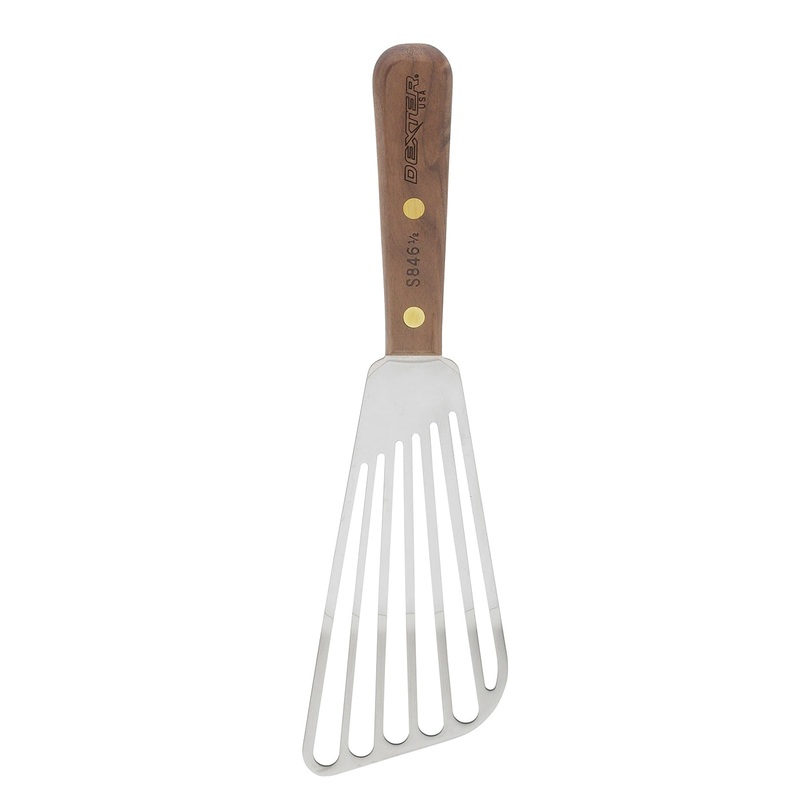 Dexter-Russell Stainless Steel Slotted Fish Turner w/ Walnut Handle, Made in USA