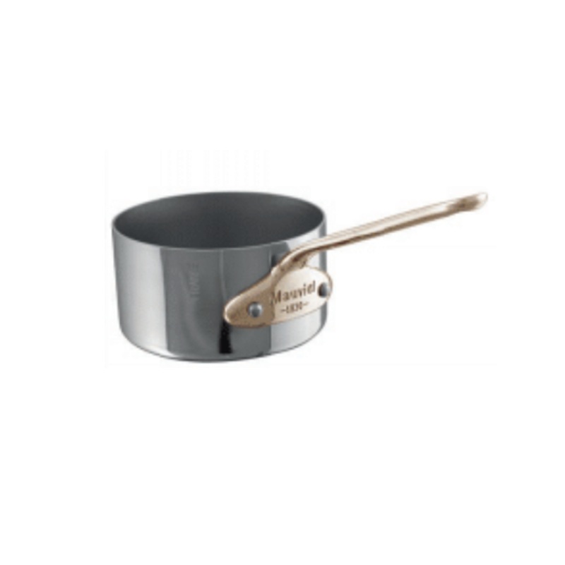 Mauviel M’MINIS Stainless Steel Sauce Pan With Brass Handle, 3.5-In