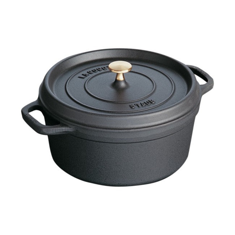 Staub Round Cocotte – 5 1/2 Qt. – Black Matte