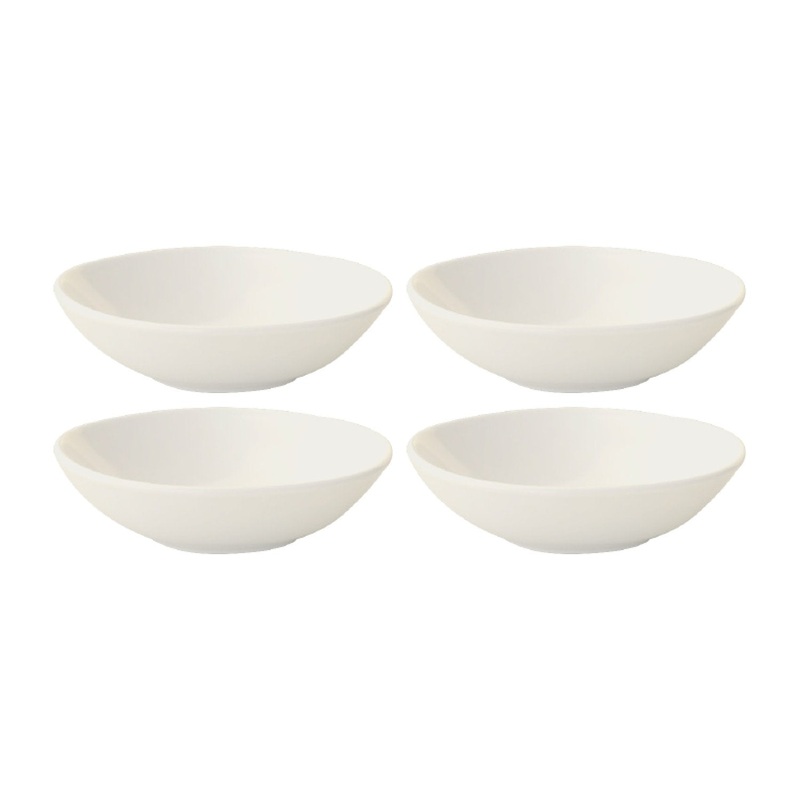 Vago 7″ x 6.5″ x h:2″ 17 oz. Organic Warm White Porcelain Bowl (Set of 4)