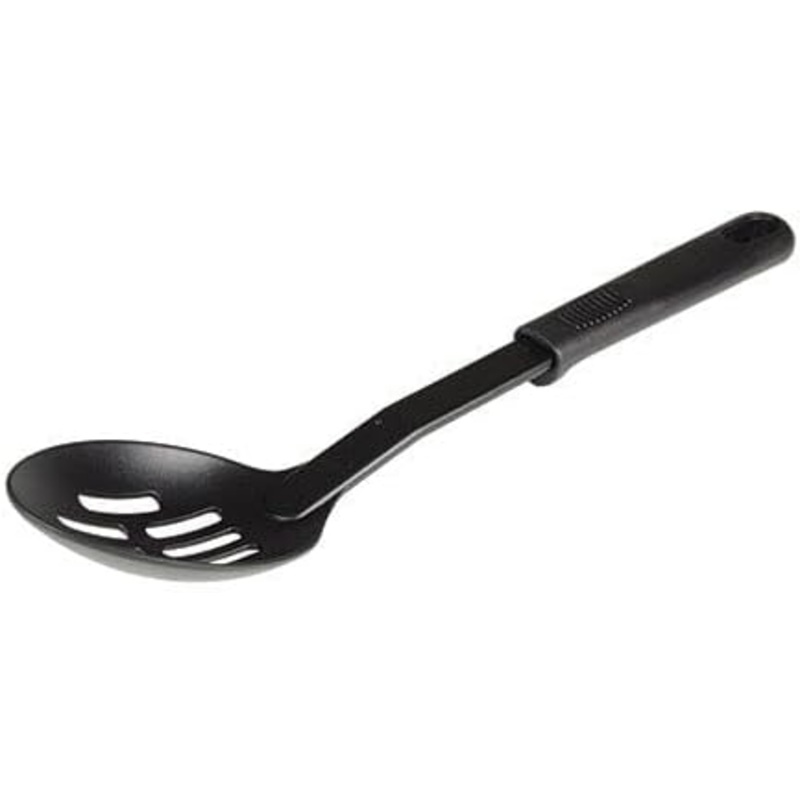 11-1/2 Slotted Spoon High-Heat Nylon & Polypropylene Handle Black Color- Kitchen Cooking Spoons Serving Spoons Heat Resistant up to 410F Kitchen Spoons for Mixing Serving Stirring