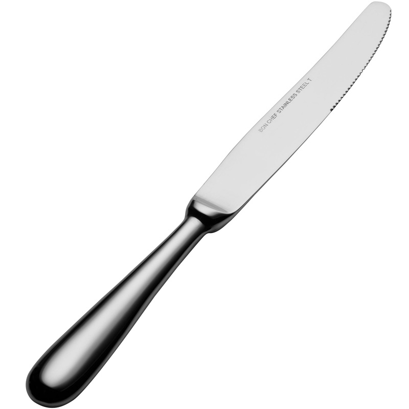Bon Chef S1114 Chambers 9 5/8″ 13/0 Stainless Steel European Size Hollow Handle Dinner Knife – 12/Pack