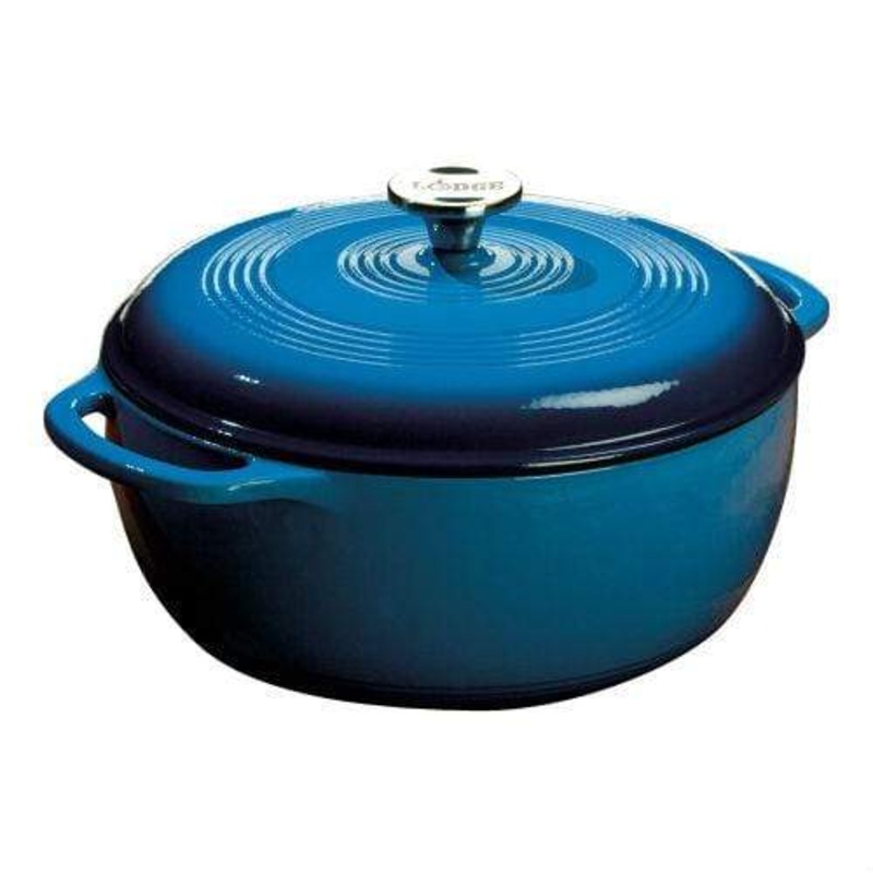 Lodge Color Enamel Cast Iron 6 qt. Dutch Oven – Caribbean Blue