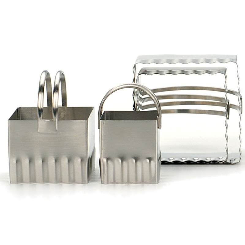 R.S.V.P. Square Rippled Biscuit Cutters – Set of 4