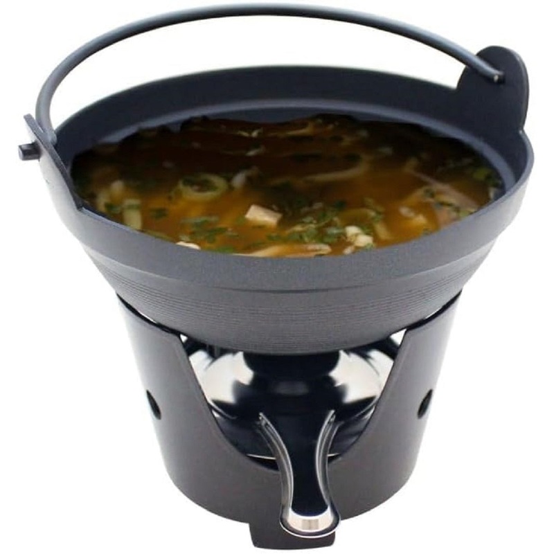 32 oz Shabu-Shabu Bowl with Fuel holder Aluminum Alloy with Non-Stick Coating – Japanese Style Traditional Cookware Serveware Hot Pot Stockpot Wok Cooking Ideal for Restaurants Home