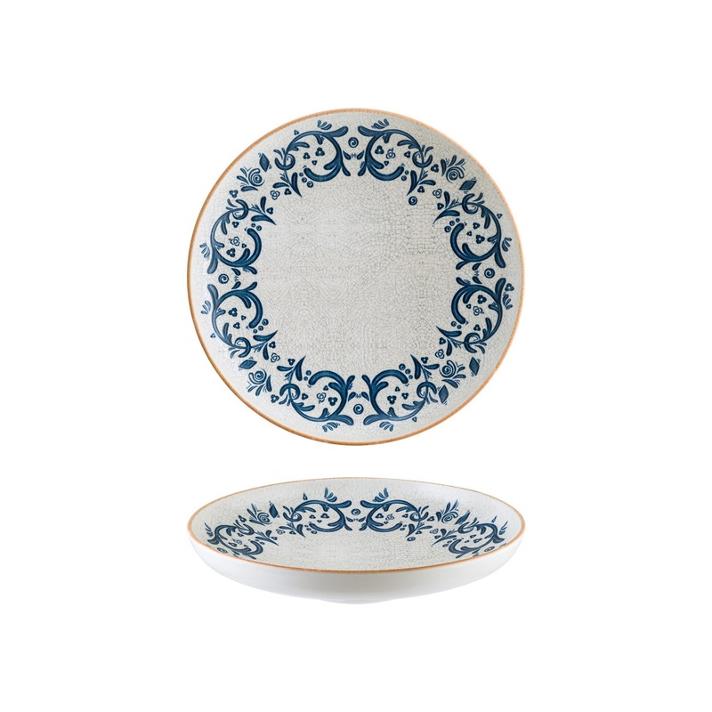 Viento dia.9.75″ h:2″ Round Decorated Porcelain Deep Plate