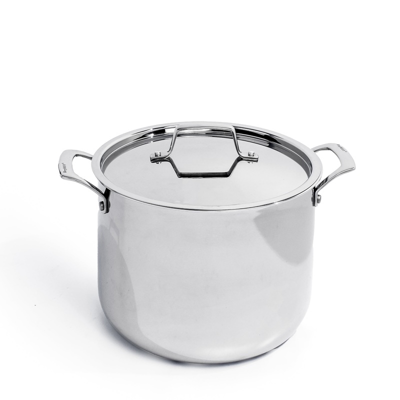BergHOFF Professional Tri-Ply 18/10 Stainless Steel 9.5″ Stockpot with SS Lid, 8qt.