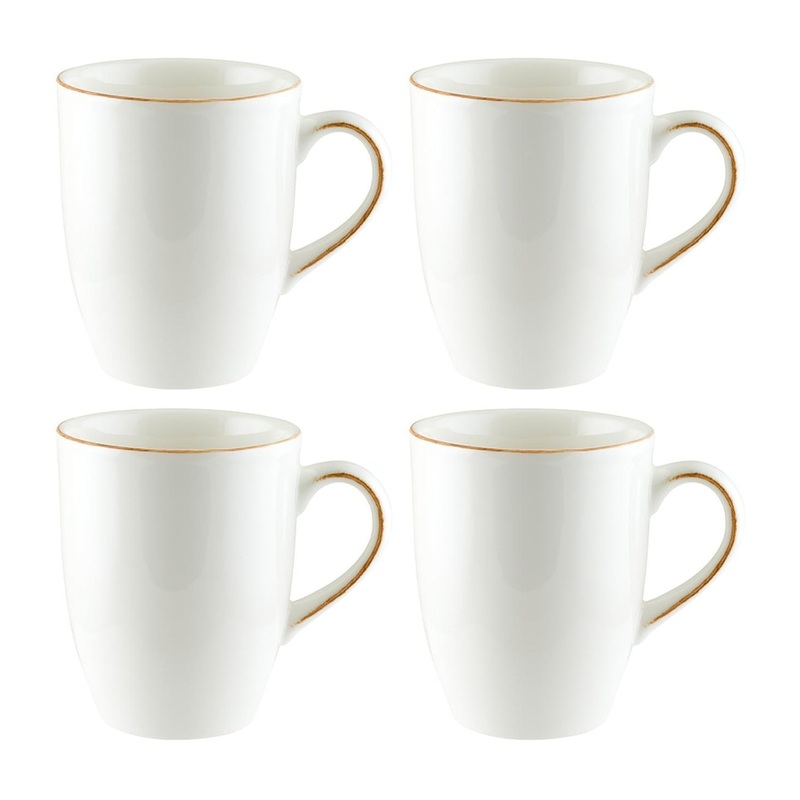 Calif dia.3.25″ h:4.25″ 11 oz. Round Decorated Porcelain Mug (Set of 4)