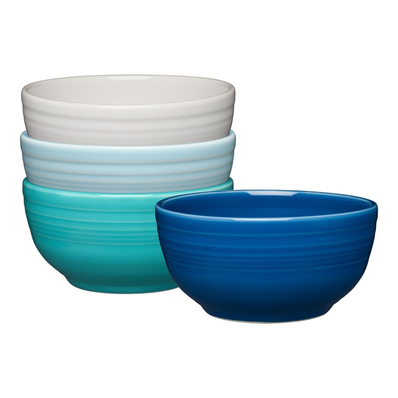 Coastal Blues Bistro Coupe 5 1/2 Inch Cereal Bowl 22 oz, Set of 4