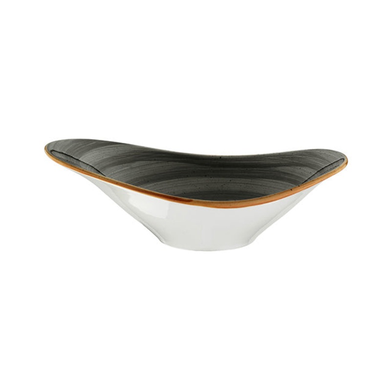 Space 11″ x 7.5″ x h:3.5″ 25 oz. Oval Grey Porcelain Bowl