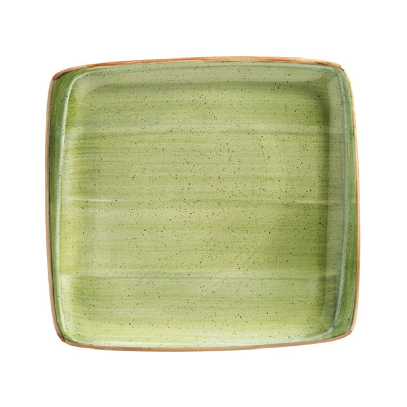 Therapy 12.75″ x 12″ x h:0.75″ Square Green Porcelain Platter