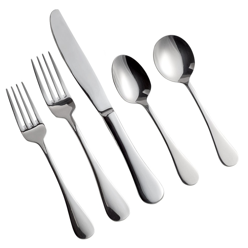 Acopa Vernon 18/0 Stainless Steel Heavy Weight Flatware Set with Service for 12