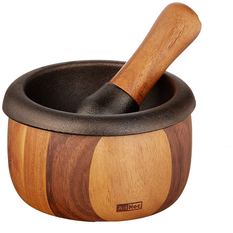 AdHoc – Cast Iron & Wood Mortar & Pestle