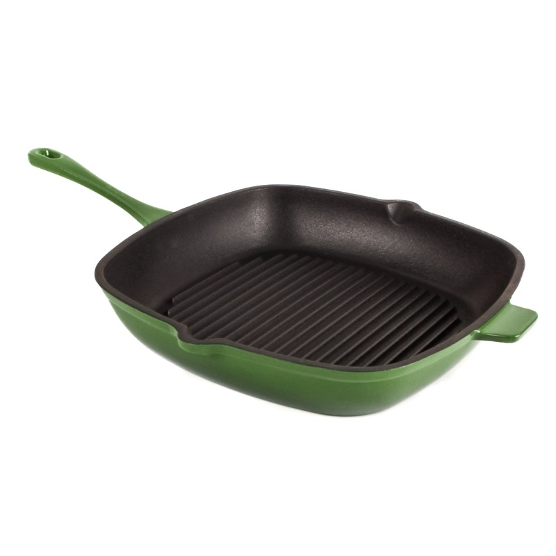 BergHOFF Neo Cast Iron Square Grill Pan 11″, Green
