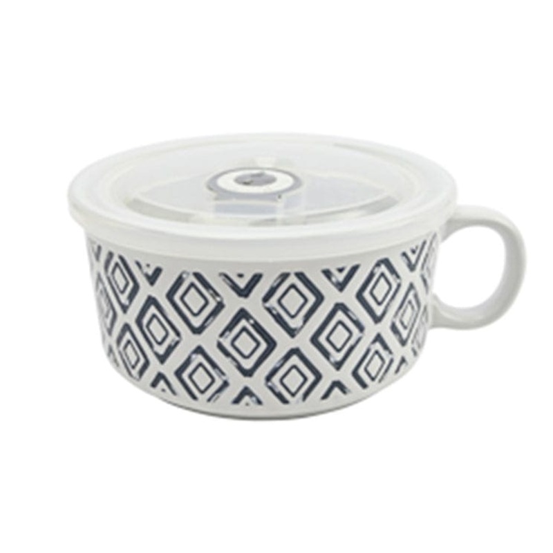 Boston Warehouse 22 oz Navy Diamond Soup Mug