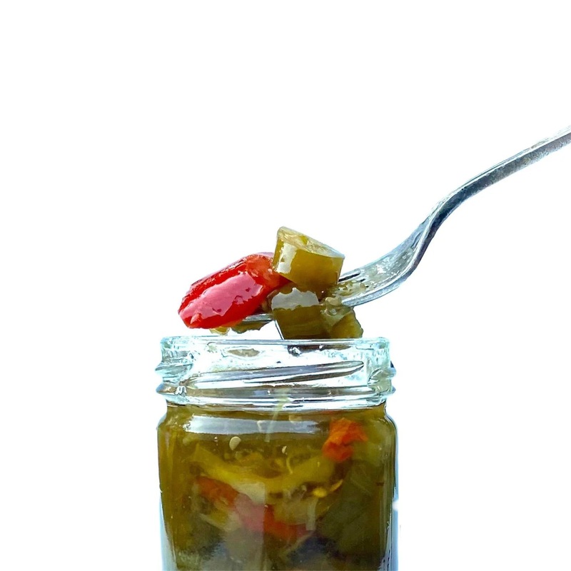 Copper Pot & Wooden Spoon Honey Pickled Jalapeos