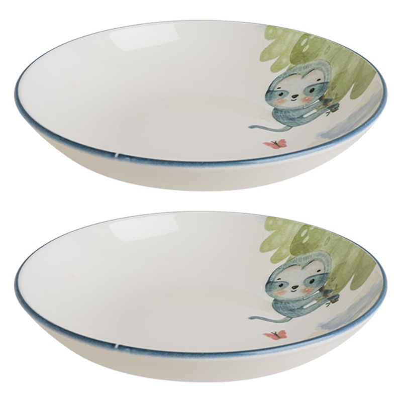 Minimeals dia.9″ h:2″ 34 oz. Round Decorated Porcelain Bowl (Set of 2)