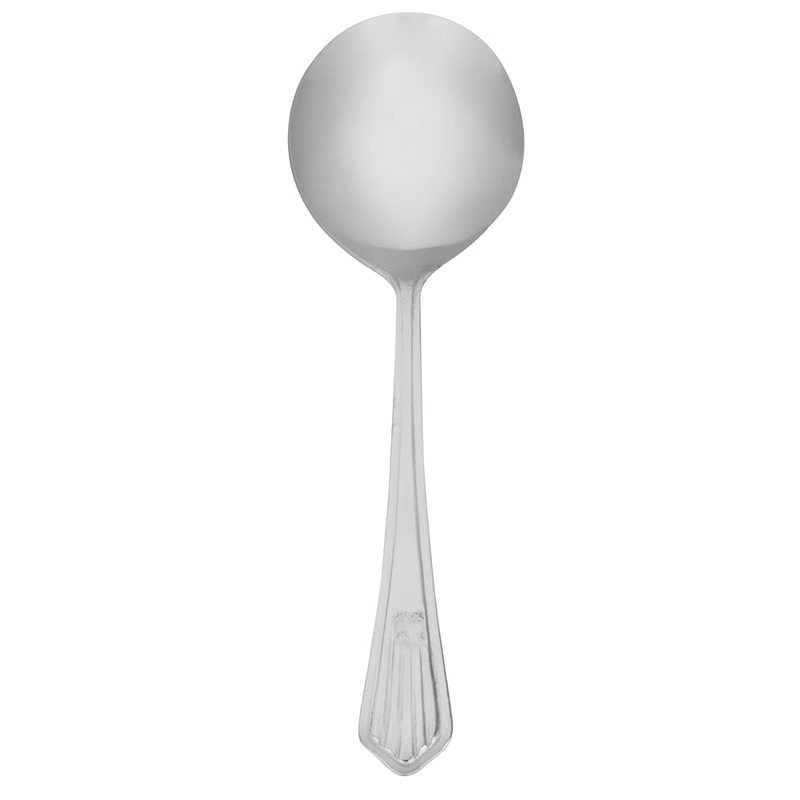 Walco 3212 Stars and Stripes 5 3/4″ 18/0 Stainless Steel Bouillon Spoon – 12/Pack