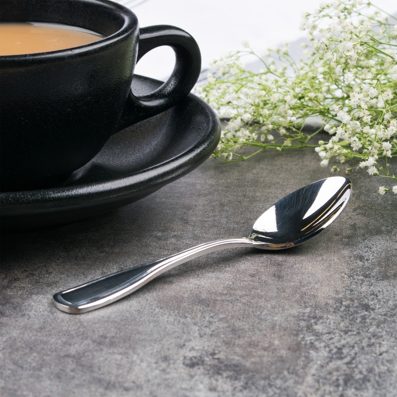 Acopa Scottdale 4 7/16″ 18/8 Stainless Steel Extra Heavy Weight Demitasse Spoon – 12/Pack