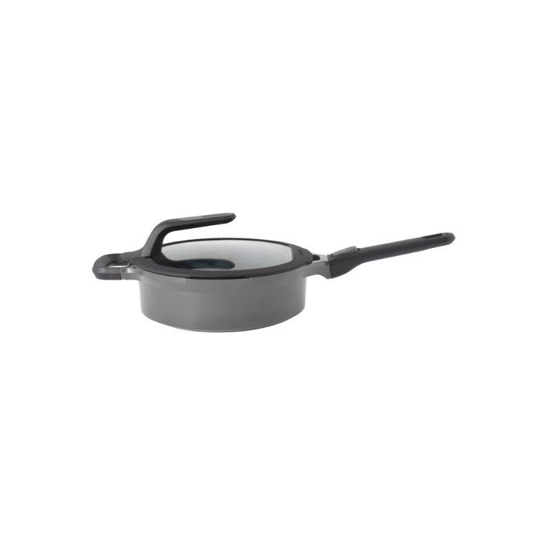 BergHOFF GEM 10″ Non-stick Covered Saut Pan 3.5Qt., Detachable Handle, Grey