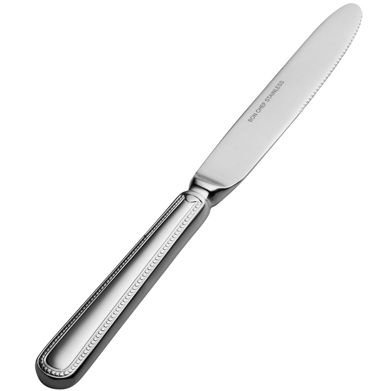 Bon Chef S709 Bolero 9 1/4″ 13/0 Extra Heavy Weight Stainless Steel Hollow Handle Regular Dinner Knife – 12/Pack