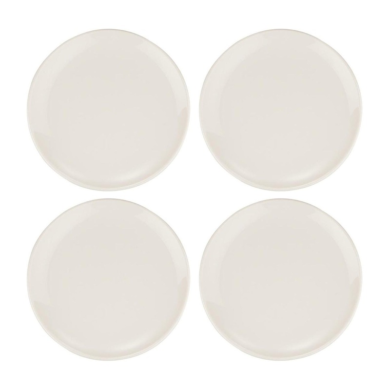 Gourmet dia.10″ Round Warm White Porcelain Plate (Set of 4)