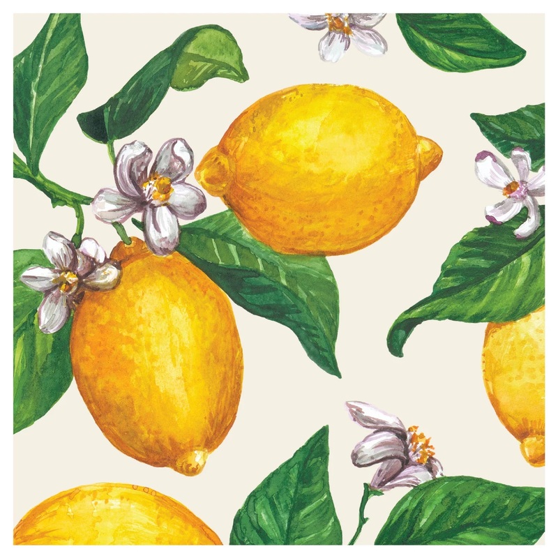 Hester & Cook Lemons Cocktail Napkins