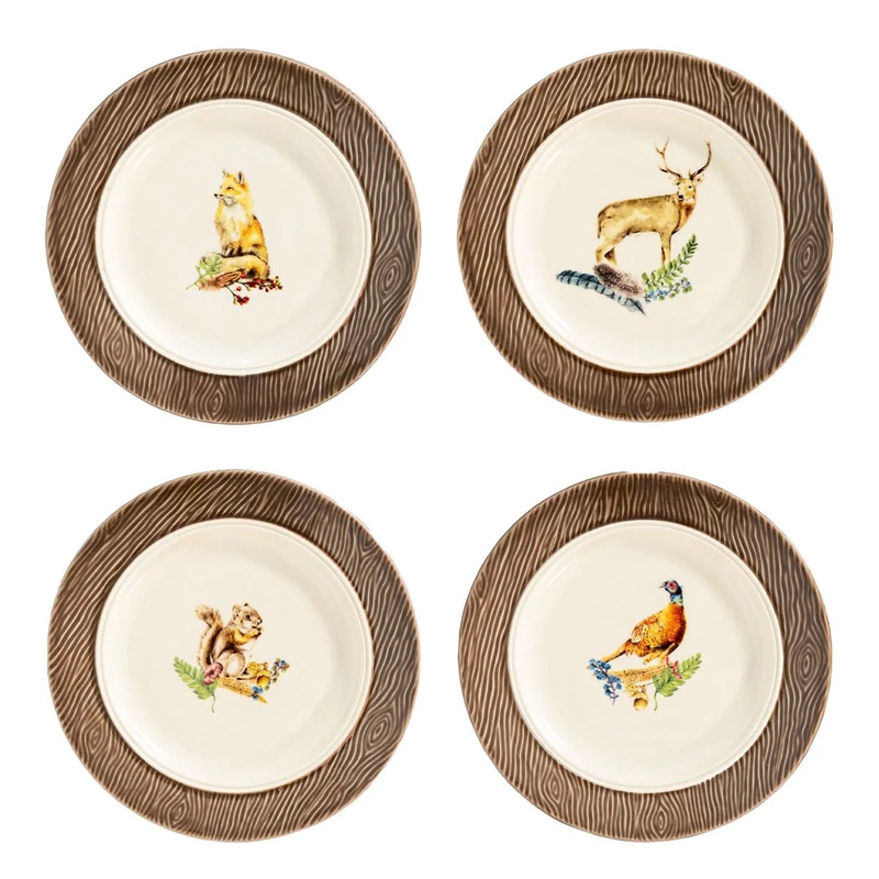 Juliska Forest Walk Side/Cocktail Plates Set/4
