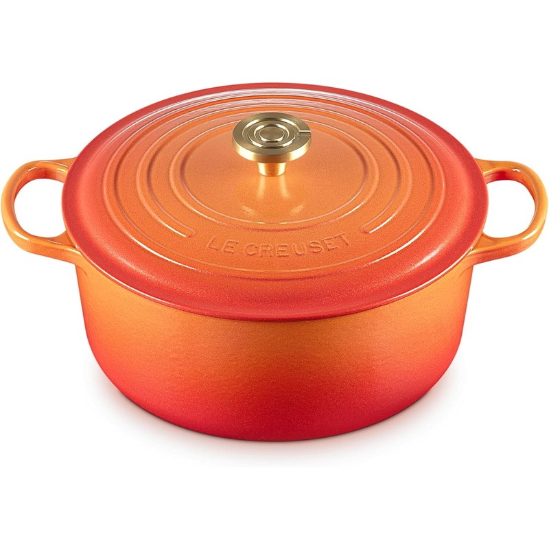 Le Creuset 7 1/4 Qt. Enameled Cast Iron Signature Round Dutch Oven w/Crucible Knob – Flamme Doree