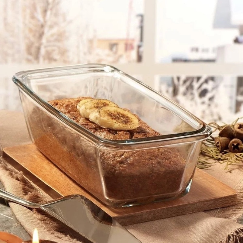 Pasabahce Glass Casserole Dish for Oven, Glass Cake Mold, Baking Tray, 37.25 Oz