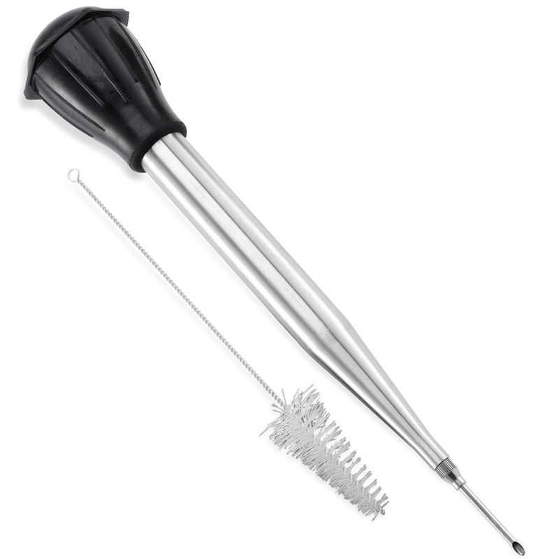 Stainless Steel Turkey & Poultry Baster Set w/ Injector & Brush