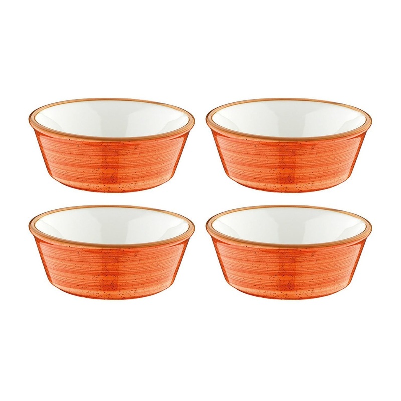 Terracota dia.4.75″ h:1.75″ 10 oz. Round Terracotta Porcelain Bowl (Set of 4)