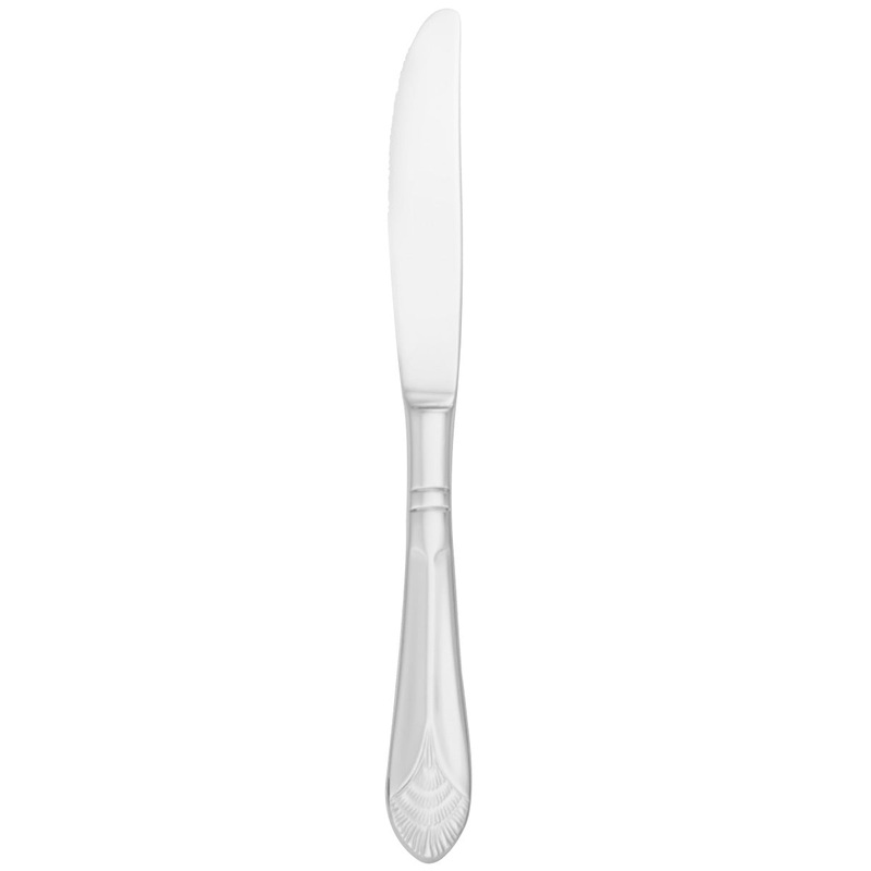 Walco 9845 Chalet 8 13/16″ 18/10 Stainless Steel Extra Heavy Weight Dinner Knife – 12/Pack