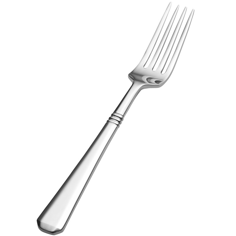 Bon Chef S3407 Cordoba 6 15/16″ 18/10 Stainless Steel Salad / Dessert Fork – 12/Pack