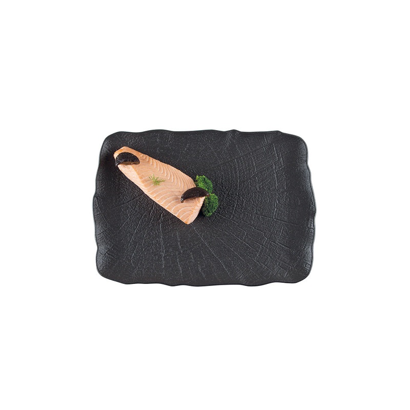 Shade 13″ x 9″ x h:0.75″ Rectangular Black Porcelain Platter