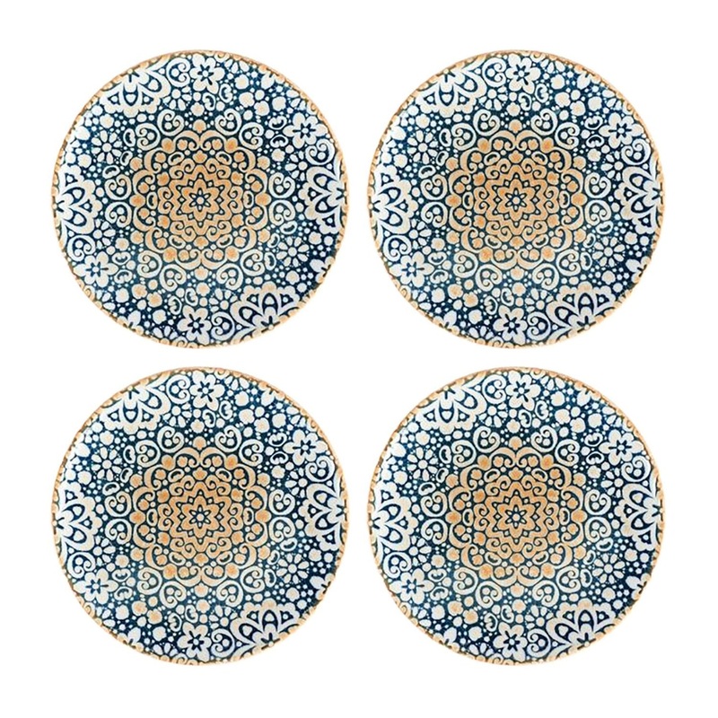 Alhambra dia.9″ Round Decorated Porcelain Plate (Set of 4)