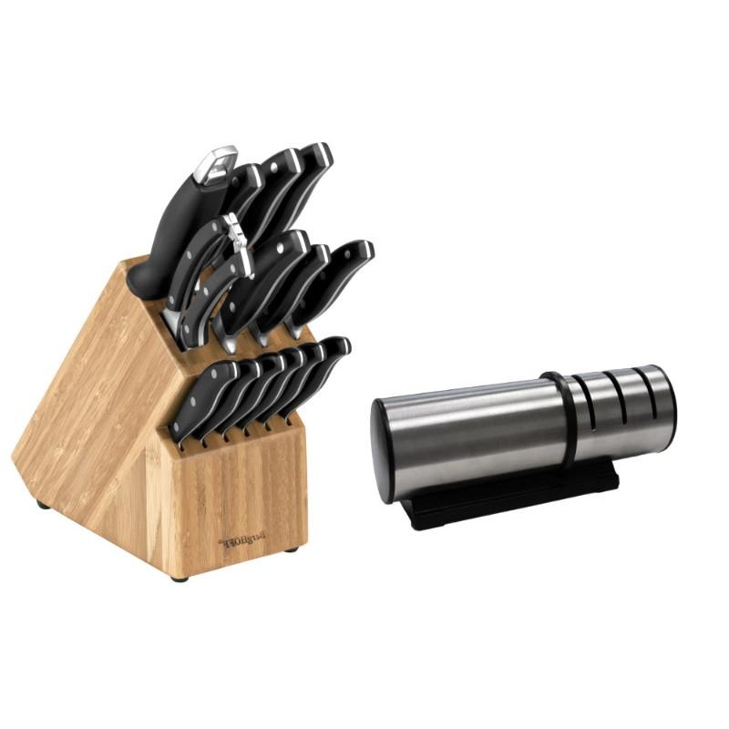 BergHOFF Essentials 15Pc Cutlery Set and Block Set with Sharpener