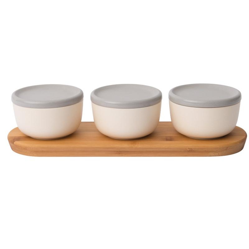 BergHOFF Leo 7pc Bamboo Covered Appetizer Set, 0.29qt.