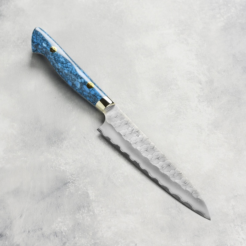 Nigara SG2 Migaki Tsuchime 5.9″ Petty, Blue Turquoise